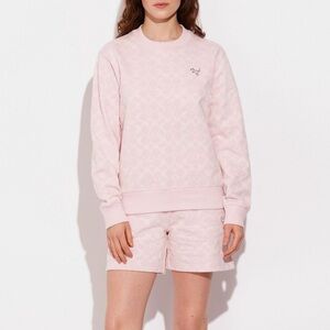 Coach Women Light Pink Patterned Sweatshirt